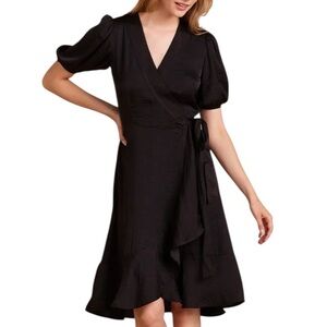 NWT Summersalt Silky Luxe Puff Sleeve Beach to Brunch Wrap Dress Size 14